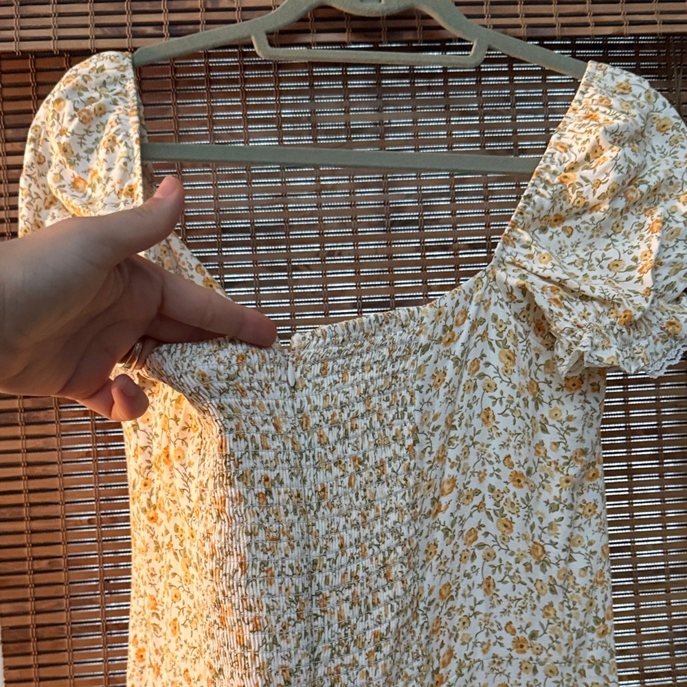 Reformation Shyla Midi Yellow Floral Dress - Picture 5 of 7